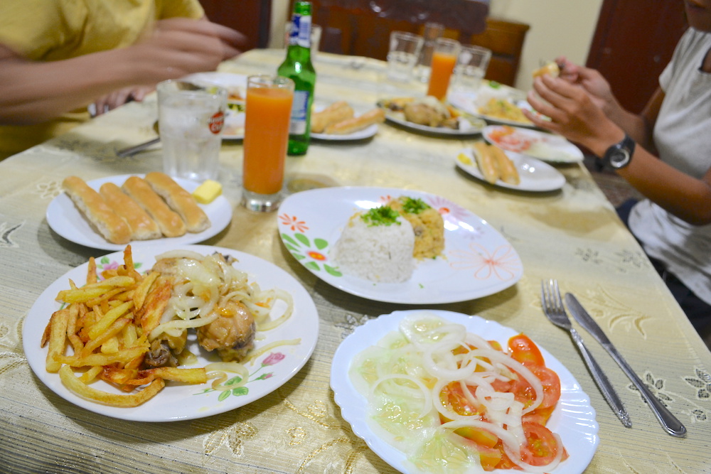 キューバ・ハバナの民宿ホアキナ(夕食)の写真