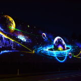 岩手県花巻市「未来都市銀河地球鉄道」の壁画の写真